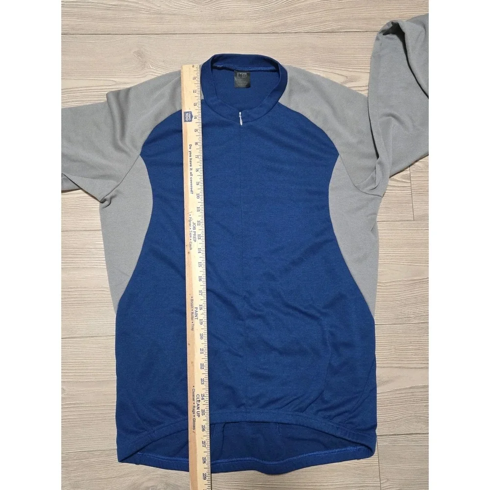 REI‎ Cycling Jacket Full Zip Blue Gray Mens Large Long Sleeve Shirt